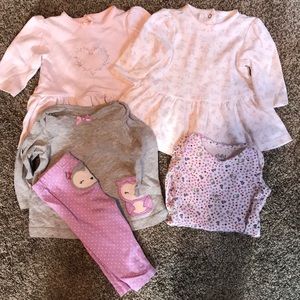 Lot of 4, 0-3/3mo baby girl tops